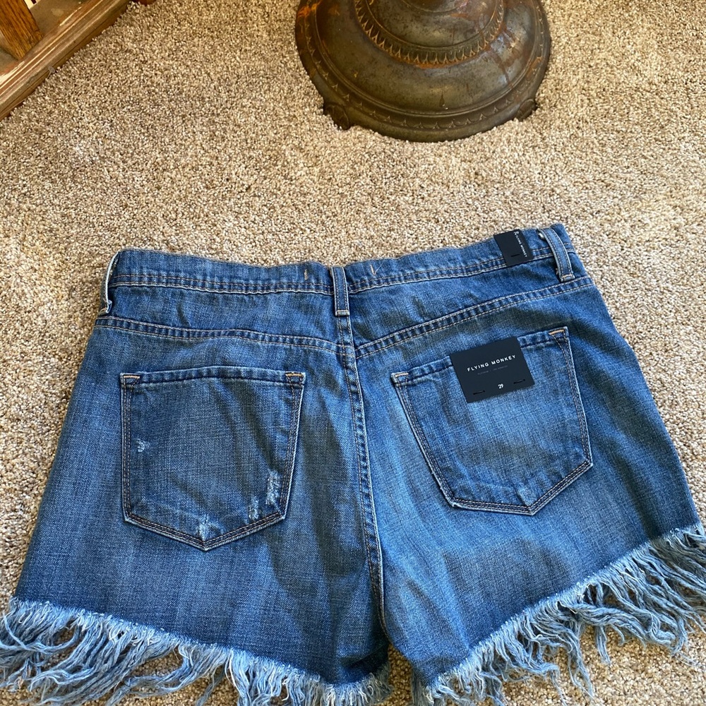 Fringe jean shorts high waisted - Picture 3 of 6